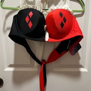 Hot Topic Harley Quinn Diamond Design Halter Bikini Too